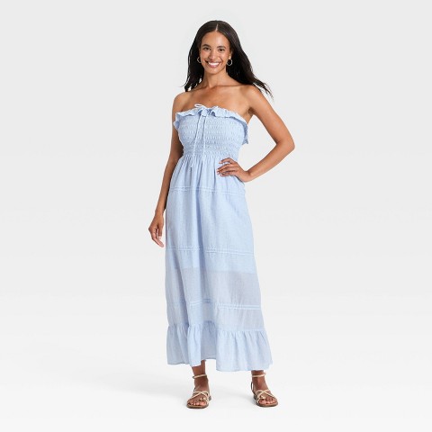Женские свитеры Universal Thread Women's Cotton Maxi Pullover Sundress - Universal Thread™ Blue S
