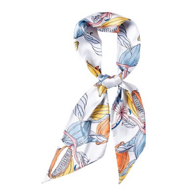 Anna-Kaci Women's Multicolor Floral Print Soft Silky Scarf with Soft Lightweight Fabric Versatile Square Neck and Hair Accessory