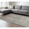 Gray and Green Medallion Non Skid Area Rug - 2 of 4