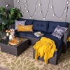 Captiva Designs 7pc Steel & Wicker Outdoor Square Fire Pit Furniture Set with Cushions - 3 of 4
