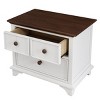 Accent Nightstand Modern Traditional with 2 Drawers for Kids Room or Bedroom - 27.6"W - 3irtyhousy - 3 of 4