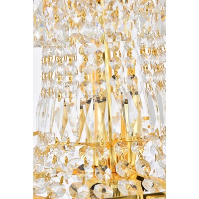 Gold 6-Light Pendant with Clear Royal Cut Crystal