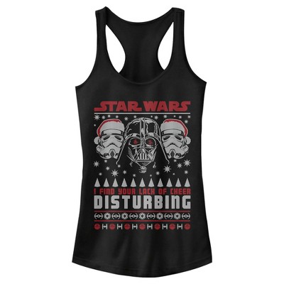Junior's Star Wars Lack of Cheer Ugly Christmas Sweater Racerback Tank Top