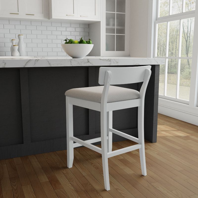 Warren Wood and Upholstered Counter Height Stool Sea White - Hillsdale Furniture, 3 of 14