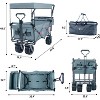 Vynxaria Collapsible Wagon 140L Wagons Carts Foldable with Removable Canopy, Folding Wagon Cart - 2 of 4