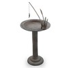 SPI Home Fishing Frog Birdbath and Sundial – 31" Tall Cast Aluminum Garden Sculpture with Whimsical Design - 3 of 4