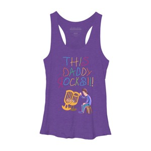 Women's Design By Humans Cute This Daddy Rocks The Baby By walrusindsutries Racerback Tank Top - 1 of 2