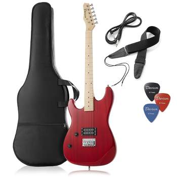 Davison 39-Inch Full-Size Left Handed Electric Guitar with Humbucker Pickup - Includes Padded Gig Bag & Accessories