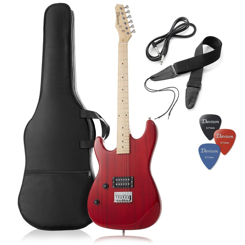 Davison 39-Inch Full-Size Left Handed Electric Guitar with Humbucker Pickup - Includes Padded Gig Bag & Accessories, 1 of 6