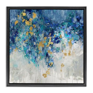 Stupell Industries Abstract Blue Gold Paint Design, 18" x 18" - 1 of 4