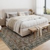 coucheta Washable Area Rugs for Living Room, Vintage Distressed Soft Low Pile Non Slip Stain Resistant Throw Carpet, for Bedroom, Office, Dining Room - 2 of 4