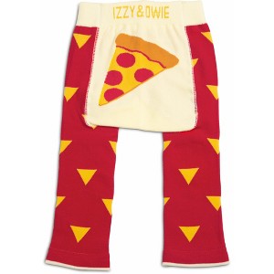 Pavilion Gift Company - Red and Orange Pizza - 12-24 Months Baby Leggings - Pants - 1 of 4