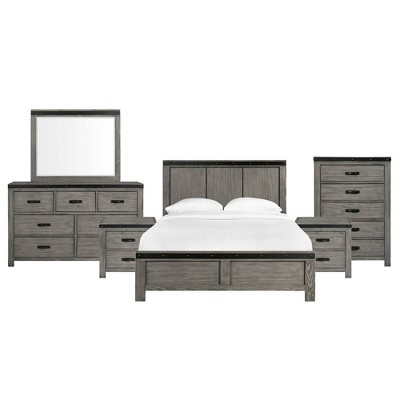 6pc King Montauk Panel Bedroom Set Gray - Picket House Furnishings