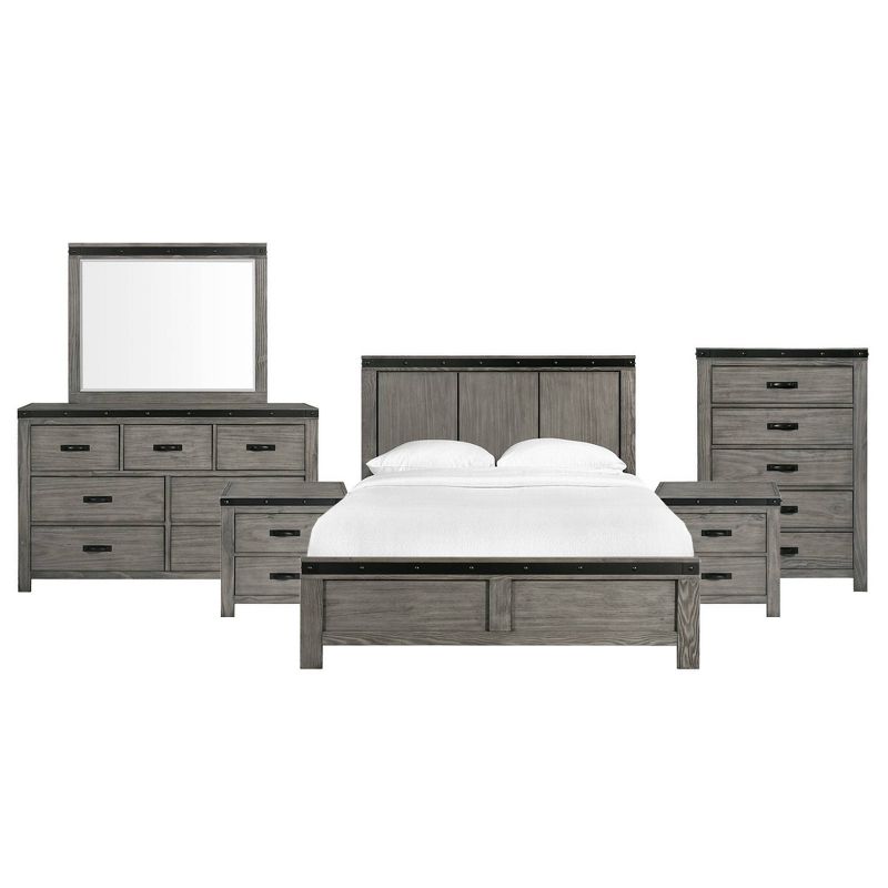 6pc King Montauk Panel Bedroom Set Gray - Picket House Furnishings, 1 of 20
