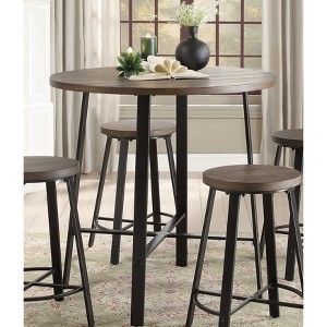NicBex Round Dining Table 42" Modern Gray Wood Grain Table Top with Metal Black Legs for Dining Room - 1 of 4