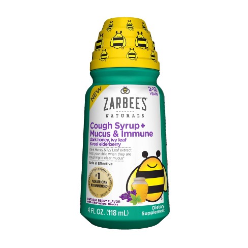 Zarbee S Naturals Children S Cough Syrup Mucus Immune Berry 4 Fl Oz Target