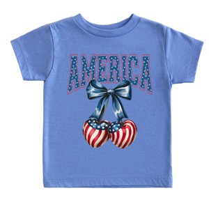 The Juniper Shop America Flag Cherries Coquette Toddler Short Sleeve Tee - 1 of 4