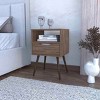GlasFlength Nightstands Modern Nightstand Bedroom Nightstand Bedside Table with Drawer Open Shelf for Living Room, Brown, 13.78"*15.75"*24.8" - 2 of 4