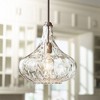 360 Lighting Cora Brushed Nickel Mini Pendant Light 11" Wide Modern Clear Textured Glass Shade for Dining Room House Foyer Kitchen Island Entryway - 2 of 4