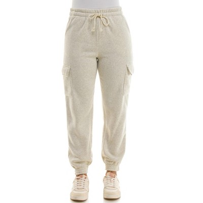 Derek Heart Womens High Rise, Regular Fit, Fleece Jogger Pants with Slant Pockets