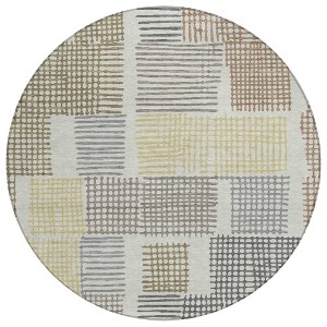 Sand Ivory And Gold Geometric Washable Indoor Outdoor Area Rug - 1 of 4