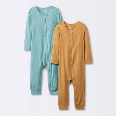 Baby 2pk Premium Modal Romper - Cloud Island™ Brown Newborn
