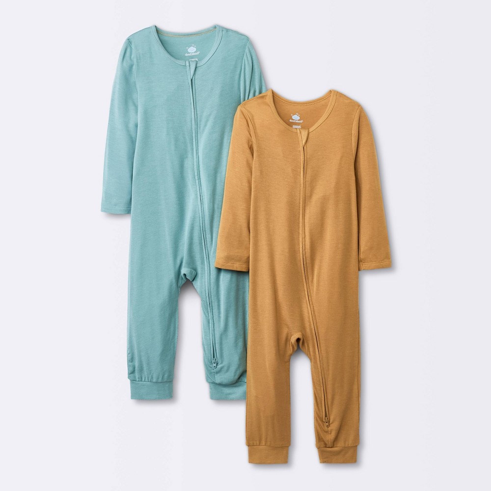 Baby 2pk Premium Modal Romper - Cloud Island™ Brown 3-6M
