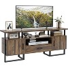 Mid Century Modern TV Stand, Tall Entertainment Center for 75 inch TV, Brown TV Console with Storage & Drawer - 3 of 4