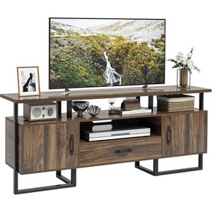 Industrial TV Stand for 75 Inch TV, 70" Entertainment Center with Storage Drawer, Rustic Brown Cabinet - 1 of 4