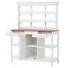 PAGED 66 Inch Potting Bench with 2 Drawers and Cabinet,Farmhouse Outdoor Storage Cabinet with Open Shelves,Potting Table for Garden,Backyard - 2 of 4