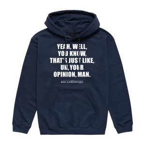 Men's - The Big Lebowski - That's Just Like, Uh, Your Opinion Graphic Fleece Pullover Hoodie - 1 of 4