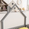 CAVINAS Twin/Full Size Bed Frame with House-Shaped Headboard & Fences,Modern Floor Bed for Kids Room,Bedroom - 4 of 4