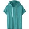 INSPIRE CHIC Men's Casual Short Sleeve Solid Color Drawstring Hooded T Shirts - 2 of 4