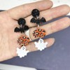 Acrylic Halloween Earrings Set - Cute Ghost, Pumpkin & Bat Designs with Glitter Accents for Cosplay & Parties - 3 of 4