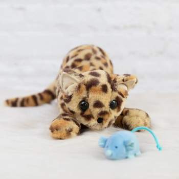 Manhattan Toy Loki Leopard Stuffed Animal Cat with Magnetic Front Paws and Magnetic Mouse Toy