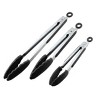 Unique Bargains Stainless Steel Silicone Tip Locking Mechanism Kitchen Tongs 1 Set - 3 of 4