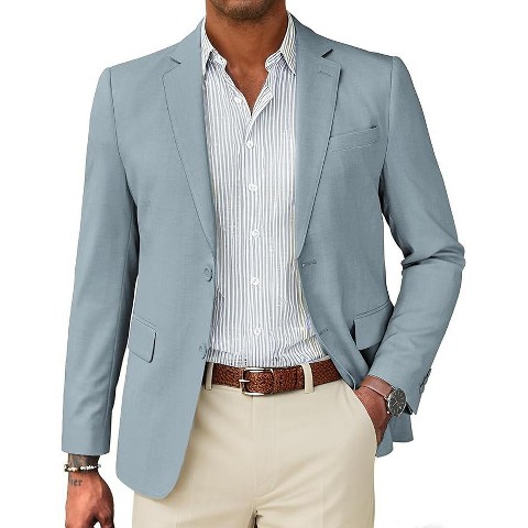 Мужские куртки COOFANDY Mens Linen Casual Blazer Slim Fit Sport Coat Two Button Summer Suit Jacket Lightweight Business Sport Jacket Navy XXL