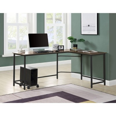 CAVINAS Home Office Desk Morden L-Shaped Computer Desk with Removable CPU stand for Study and Work