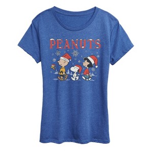 Women's - Peanuts - Snowflakes Short Sleeve Graphic T-Shirt - 1 of 4