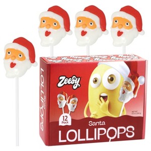 Zeesy Santa Lollipops – 12 Pack of Individually Wrapped Holiday Lollipops – Christmas Party Favors & Stocking Stuffers - 1 of 4