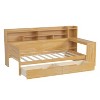 Sapphtopaz Wooden Daybed with Storage Shelves 2-Drawers Storage Study Desk Multi-functional Bedroom Furniture - 3 of 4