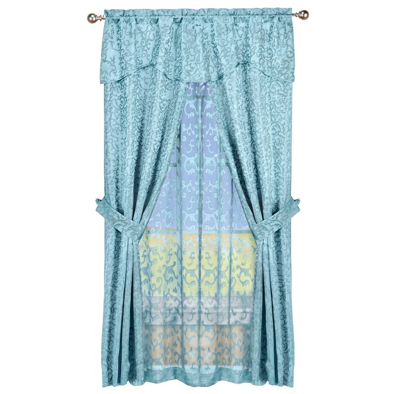 Collections Etc Insulated Scroll Curtain Set, 1 of 4