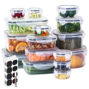 16-Piece Food Storage Container Set with Sealing Lids - Plastic Food Storage Containers - White - 1 of 4