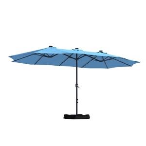 CASAINC 15 ft Double-Side Market Umbrella with Solar Powered Lights and with Base - 1 of 1