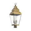 Livex Lighting Exeter 3 - Light Post Light in  Antique Brass - 3 of 4