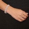 EVERLY JEWELRY | Brass 6 -7 MM Light Grey and White Cultured Freshwater Pearl 2-Row Stretch Bracelet Bead Accents, 7-inch - 3 of 4