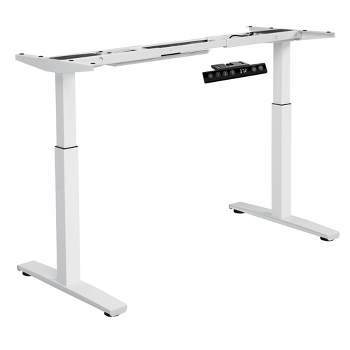 Costway Electric Stand Up Desk Frame Dual Motor Height Adjustable Stand White\Black