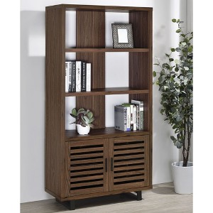 PAGED Wood Bookshelf Modern 2 in 1 Bookcase Cat Tree Display Case with Storage for Home Office, Study - 1 of 4