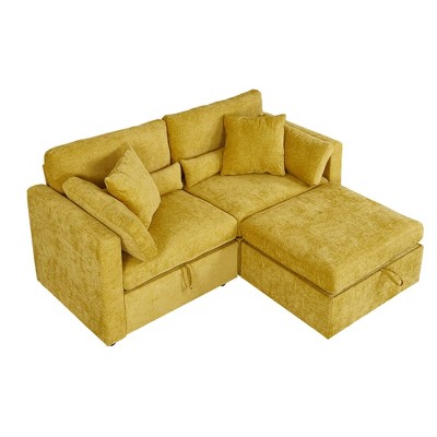 Modern Minimalist Cream Two-Seater Sofa