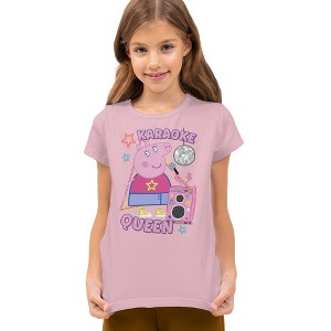 Boys' Short Sleeve Peppa Pig Mummy Pig Karaoke Unisex Youth T-Shirt - 1 of 4